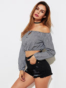 Bardot Crop Top