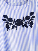 Pijo Striped Embroidery Blouse