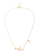 Heart<b style="color:White;"><font size="1"> -</font></b>Electrocardiogram Shaped Chain Necklace