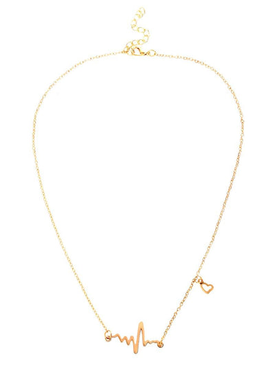 Heart<b style="color:White;"><font size="1"> -</font></b>Electrocardiogram Shaped Chain Necklace