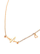 Heart<b style="color:White;"><font size="1"> -</font></b>Electrocardiogram Shaped Chain Necklace