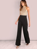 Sequin<b style="color:White;"><font size="1"> -</font></b>Diamond<b style="color:White;"><font size="1"> -</font></b>Tailored Wide Leg Jumpsuit