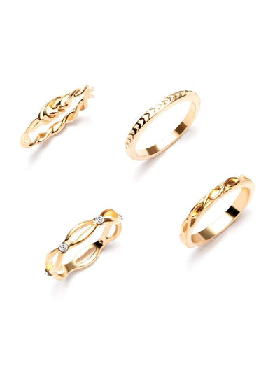 Gold<b style="color:White;"><font size="1"> -</font></b>Plated Embellished Ring Set