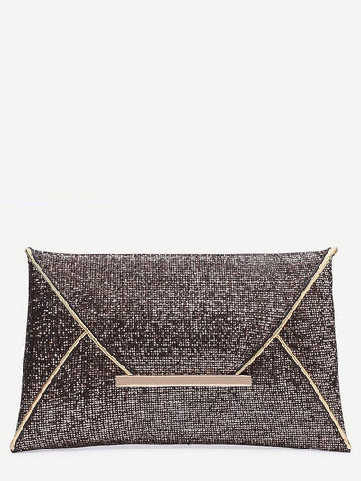 Glitter<b style="color:White;"><font size="1"> -</font></b>Contrast<b style="color:White;"><font size="1"> -</font></b>Trim Envelope Clutch Bag