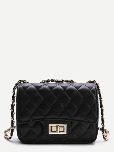 Black<b style="color:White;"><font size="1"> -</font></b>Twist Lock Crossbody Bag