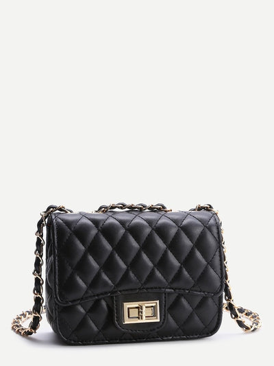 Black<b style="color:White;"><font size="1"> -</font></b>Twist Lock Crossbody Bag