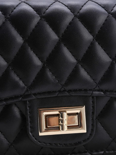 Black<b style="color:White;"><font size="1"> -</font></b>Twist Lock Crossbody Bag