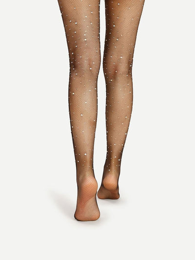 Rhinestone Embellished Tights