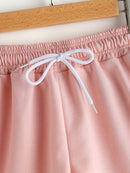 Drawstring<b style="color:White;"><font size="1"> -</font></b>Waist Dolphin Hem Shorts