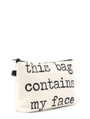 Slogan<b style="color:White;"><font size="1"> -</font></b>Print Zipper Cosmetic Bag