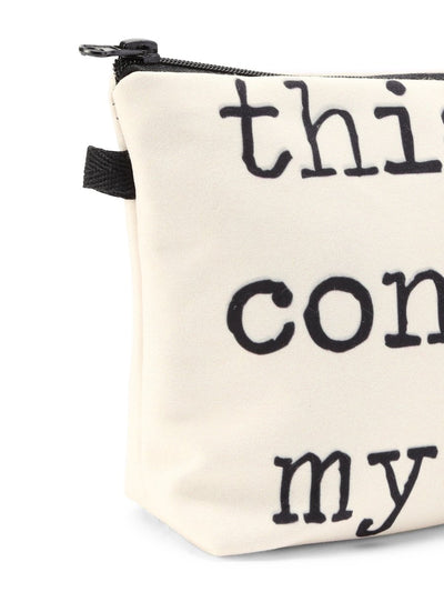 Slogan<b style="color:White;"><font size="1"> -</font></b>Print Zipper Cosmetic Bag