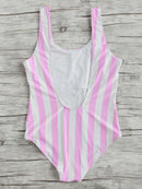 Vertical Strap Low Back One Piece Swimsuit