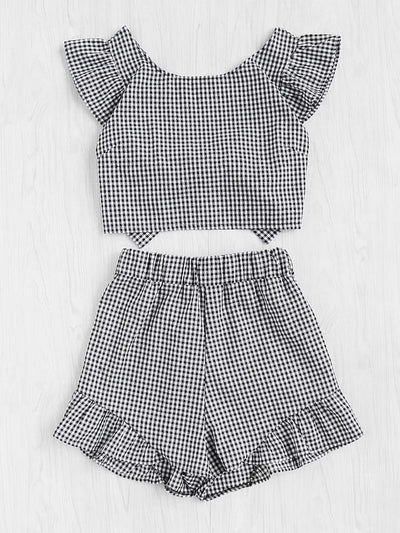 Cruise Gingham Bow Tie Set