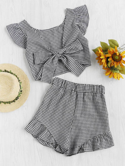 Cruise Gingham Bow Tie Set