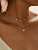 Faux<b style="color:White;"><font size="1"> -</font></b>Pearl<b style="color:White;"><font size="1"> -</font></b>Pendant Rhinestone Choker Necklace 2pcs