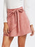 Self<b style="color:White;"><font size="1"> -</font></b>Belted<b style="color:White;"><font size="1"> -</font></b>Suede Staggered Skirt