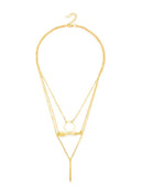 Open<b style="color:White;"><font size="1"> -</font></b>Hexagonal<b style="color:White;"><font size="1"> -</font></b>& Arrow Pendant Layered Necklace