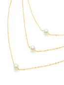 Faux<b style="color:White;"><font size="1"> -</font></b>Pearl Pendant Layered Link Necklace