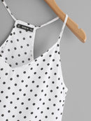 Polka<b style="color:White;"><font size="1"> -</font></b>Dot<b style="color:White;"><font size="1"> -</font></b>Ruffle Hem Cami Top