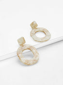 Geometric<b style="color:White;"><font size="1"> -</font></b>Design Stone Earrings 1pair