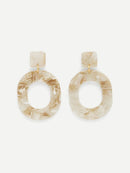 Geometric<b style="color:White;"><font size="1"> -</font></b>Design Stone Earrings 1pair