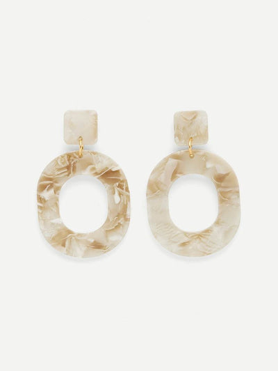 Geometric<b style="color:White;"><font size="1"> -</font></b>Design Stone Earrings 1pair