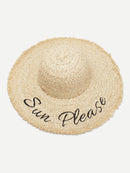 Embroidered<b style="color:White;"><font size="1"> -</font></b>Letter Straw Hat