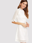 Flounce<b style="color:White;"><font size="1"> -</font></b>Sleeve Schiffy Dress