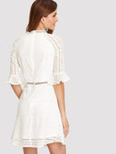 Flounce<b style="color:White;"><font size="1"> -</font></b>Sleeve Schiffy Dress