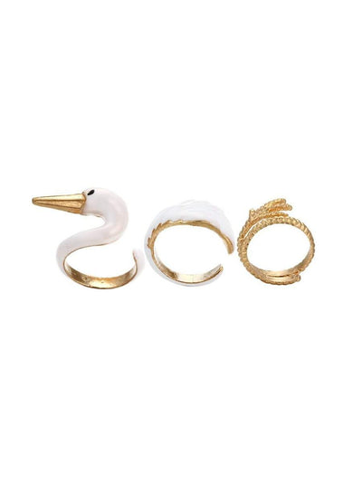 Goose<b style="color:White;"><font size="1"> -</font></b>Design Rings Set 3pcs