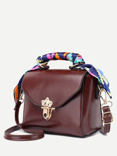 Croc<b style="color:White;"><font size="1"> -</font></b>Embossed Twilly Scarf Satchel Bag