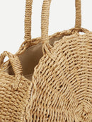 Round<b style="color:White;"><font size="1"> -</font></b>Straw Crossbody Bag