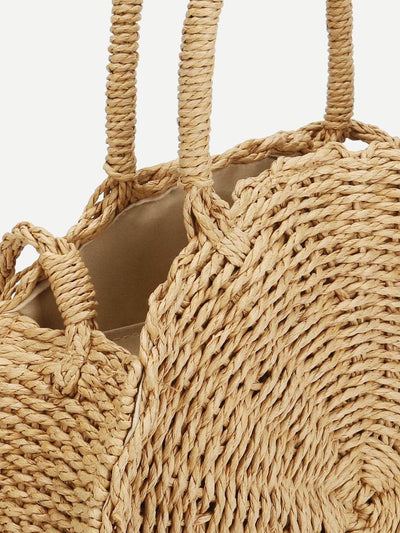 Round<b style="color:White;"><font size="1"> -</font></b>Straw Crossbody Bag