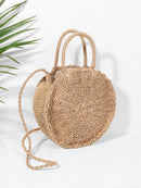 Round<b style="color:White;"><font size="1"> -</font></b>Straw Crossbody Bag