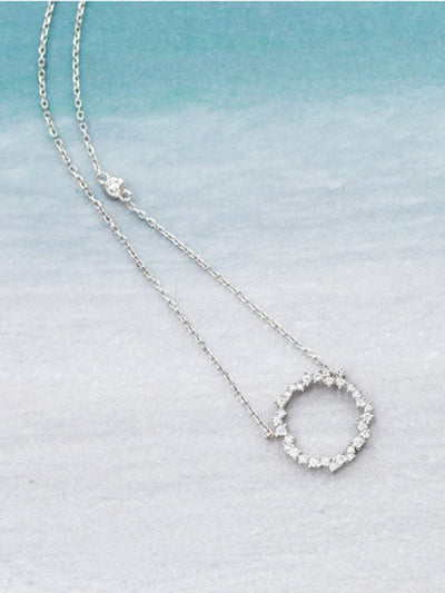 Rhinestone<b style="color:White;"><font size="1"> -</font></b>Ring Pendant Chain Necklace