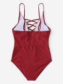 Neon<b style="color:White;"><font size="1"> -</font></b>Criss Cross Plunging One Piece Swimsuit