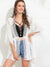 Lace<b style="color:White;"><font size="1"> -</font></b>Insert<b style="color:White;"><font size="1"> -</font></b>Tassel Trim Drawstring Waist Kimono