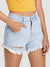 Faded<b style="color:White;"><font size="1"> -</font></b>Raw Hem Denim Shorts