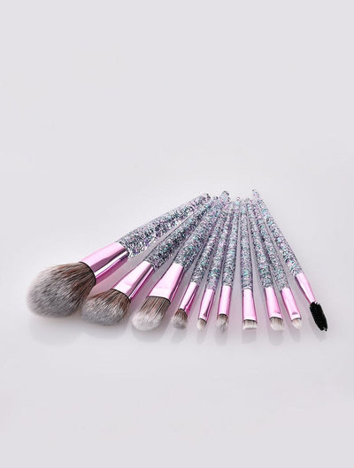 Glitter<b style="color:White;"><font size="1"> -</font></b>Handle Makeup Brush 10pcs