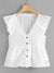 Button<b style="color:White;"><font size="1"> -</font></b>Through Schiffy Peplum Top