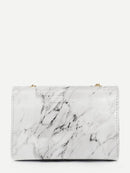 Metal<b style="color:White;"><font size="1"> -</font></b>Ring<b style="color:White;"><font size="1"> -</font></b>Decor Marble Print Chain Bag