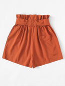 Ruffle<b style="color:White;"><font size="1"> -</font></b>Waist<b style="color:White;"><font size="1"> -</font></b>Self Tie Paperbag Shorts