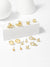 Triangle & <b style="color:White;"><font size="1"> -</font></b>Sun Stud Earrings 7pairs