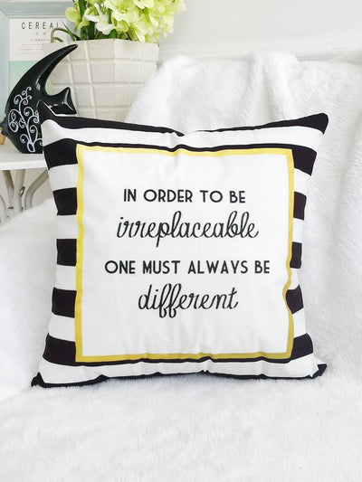 Striped<b style="color:White;"><font size="1"> -</font></b>Detail<b style="color:White;"><font size="1"> -</font></b>Slogan Print Pillowcase 1pc