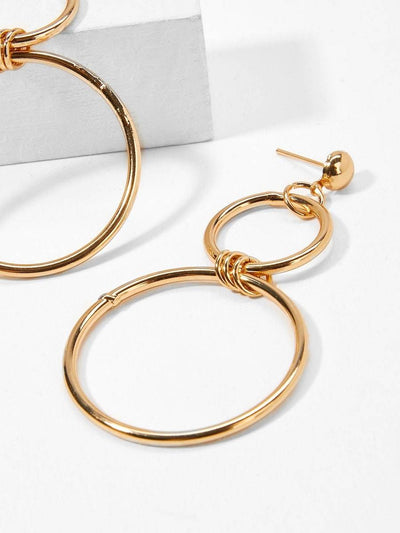 Double<b style="color:White;"><font size="1"> -</font></b>Layered<b style="color:White;"><font size="1"> -</font></b>Circle Hoop Drop Earrings 1pair