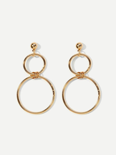 Double<b style="color:White;"><font size="1"> -</font></b>Layered<b style="color:White;"><font size="1"> -</font></b>Circle Hoop Drop Earrings 1pair