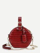 Croc<b style="color:White;"><font size="1"> -</font></b>Pattern Round Chain Bag