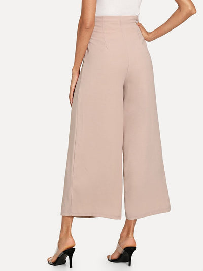 Drawstring<b style="color:White;"><font size="1"> -</font></b>Waist<b style="color:White;"><font size="1"> -</font></b>Solid Wide Leg Pants