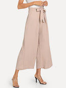 Drawstring<b style="color:White;"><font size="1"> -</font></b>Waist<b style="color:White;"><font size="1"> -</font></b>Solid Wide Leg Pants