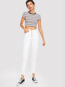 Button<b style="color:White;"><font size="1"> -</font></b>Front Skinny Jeans